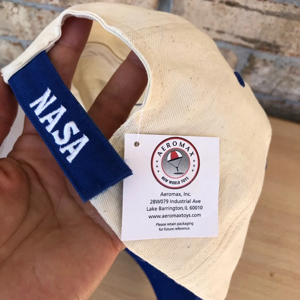 Get Real Gear NASA White Blue Embroidered Logo Adjustable Baseball Cap Youth